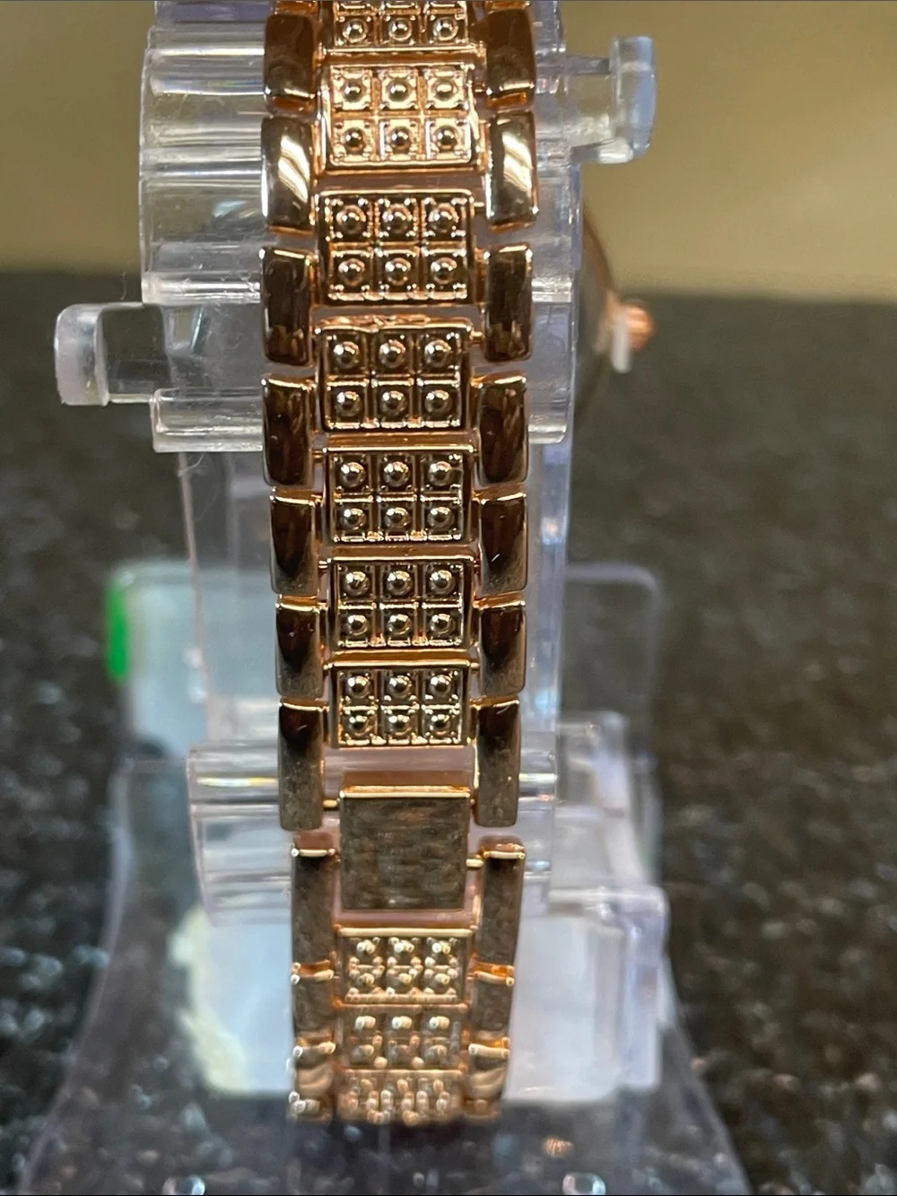 Sparkling Rose Gold Women's Bracelet Watch with Crystal Accents